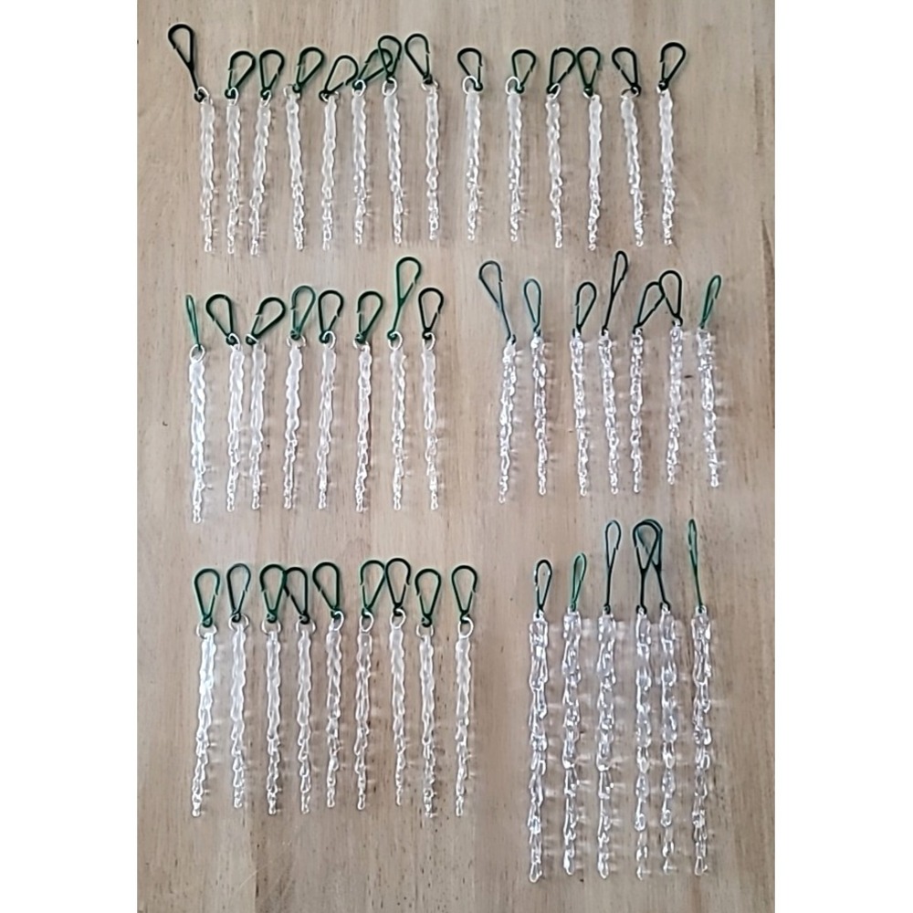 Set of 44 Clear Plastic Drip Icicles Ornaments 4.25" & 6.25" 2-Styles-Christmas